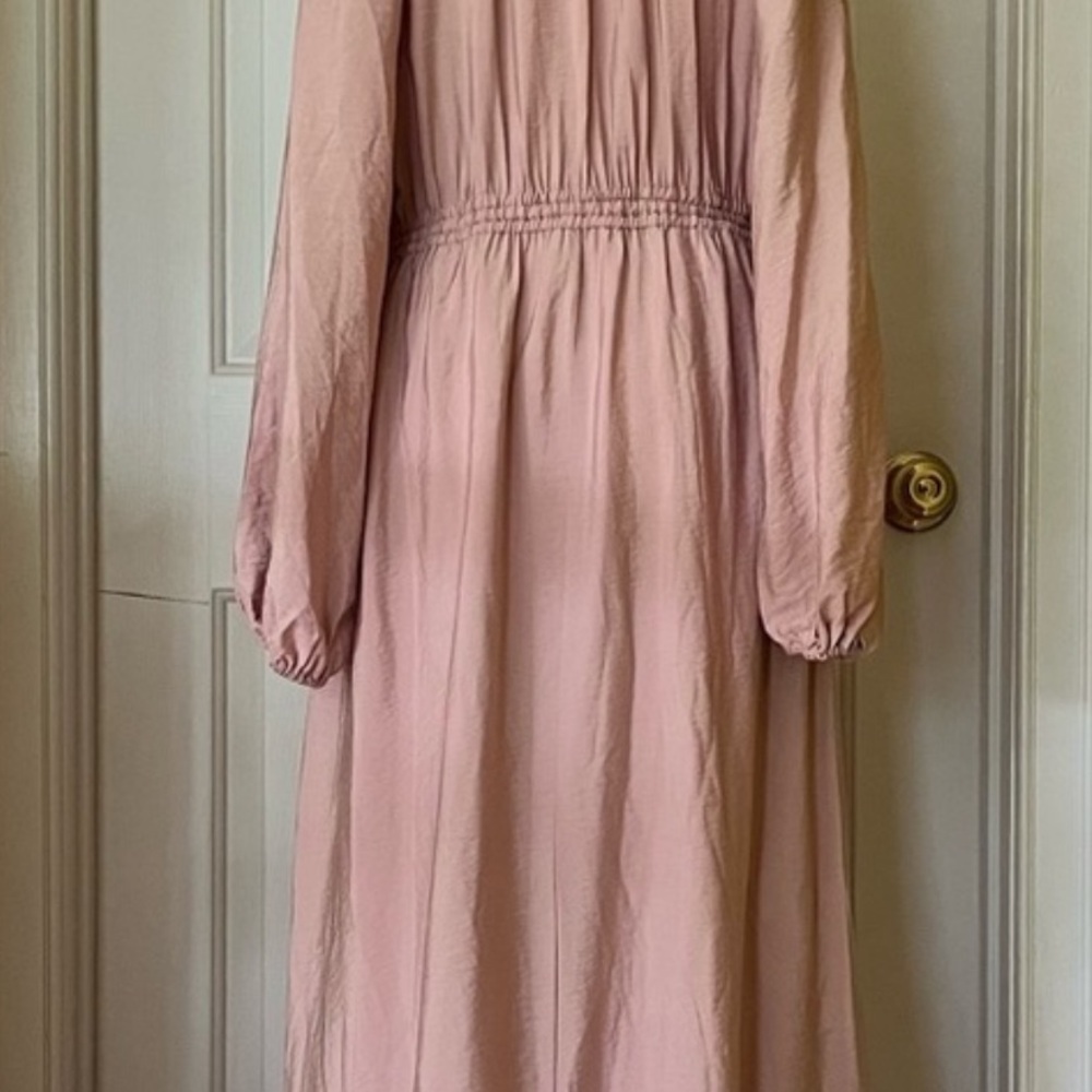 A New Day Blush Colored Long Sleeve Tiered Chiffon Flowing Maxi Dress 2X NWT - Picture 3 of 12